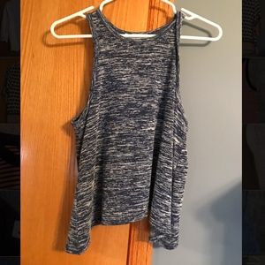 Open-back Flowy blue tank top